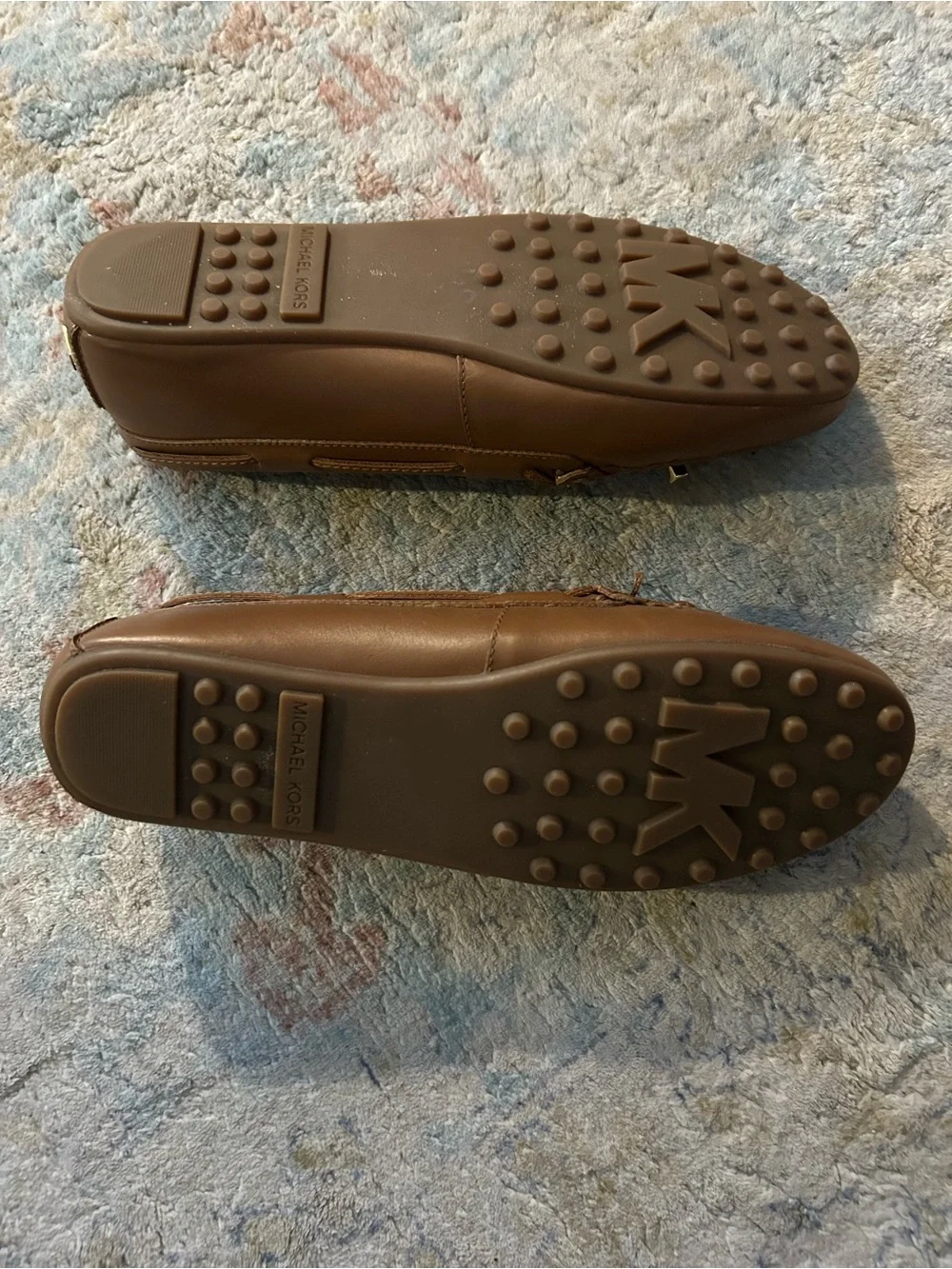 Michael Kors Tan Leather Bow Moccasin Loafers
